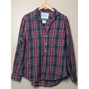 Frank & Eileen Eileen Flannel Shirt Womens XL Red Navy Plaid Italian Cotton